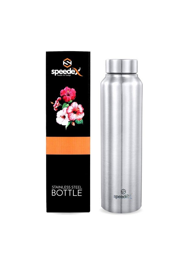 Speedex Stainless Steel Water Bottle 1 Ltr For Kids, Boys, Girls, 1 Litre Bottles for Gym, Sports, Fridge Use, School & Office (Steel Cap - Set of 1, Silver) - Image 1