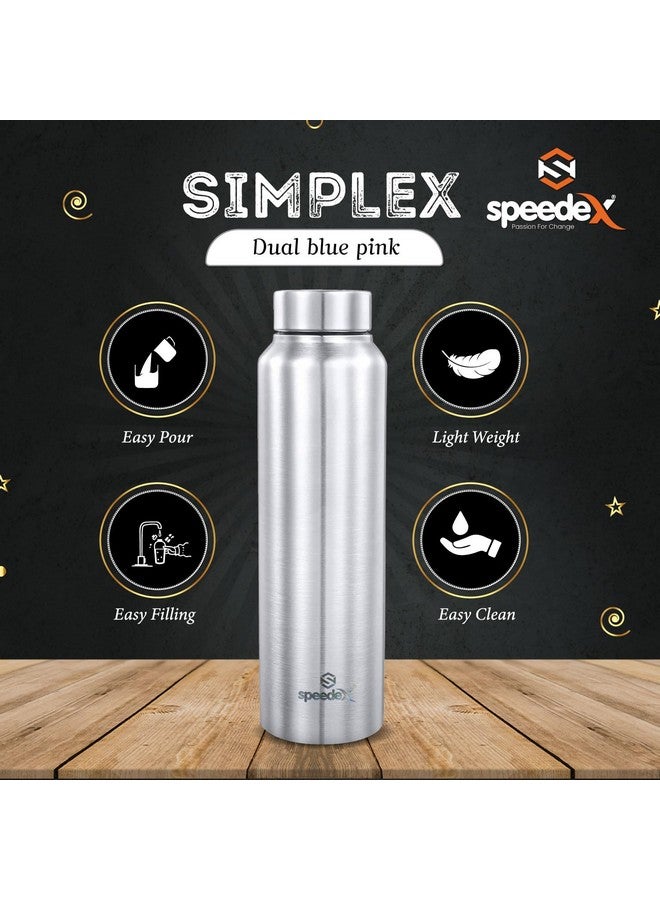 Speedex Stainless Steel Water Bottle 1 Ltr For Kids, Boys, Girls, 1 Litre Bottles for Gym, Sports, Fridge Use, School & Office (Steel Cap - Set of 1, Silver) - Image 5