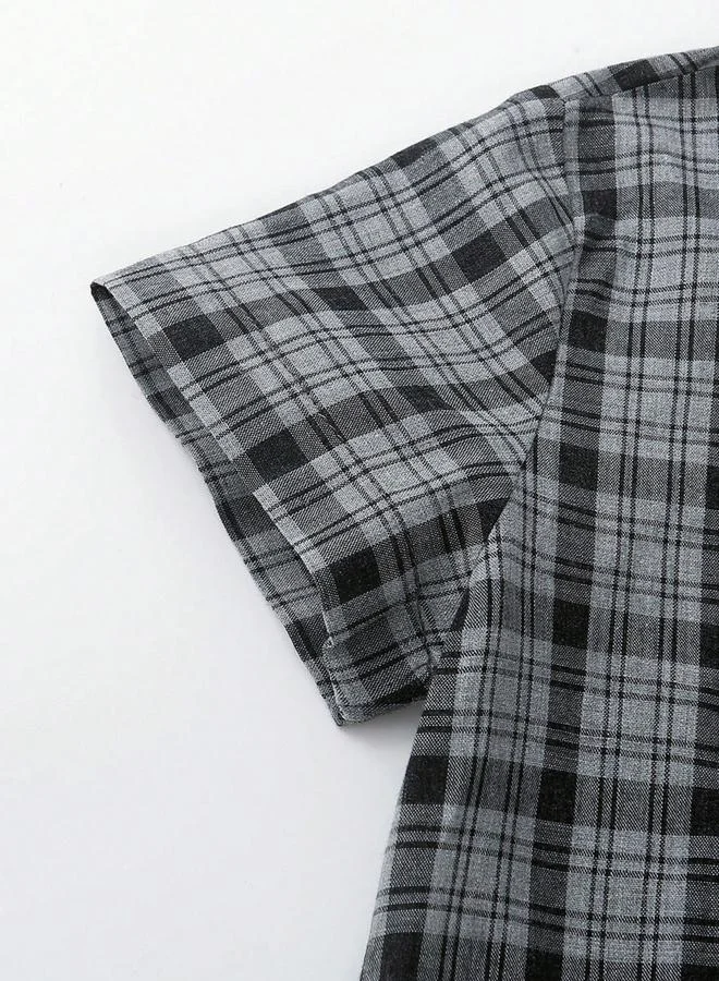 Take Two  Boys Checked Short Sleeve Shirt And T-Shirt With Shorts Set for Men | Best Price UAE