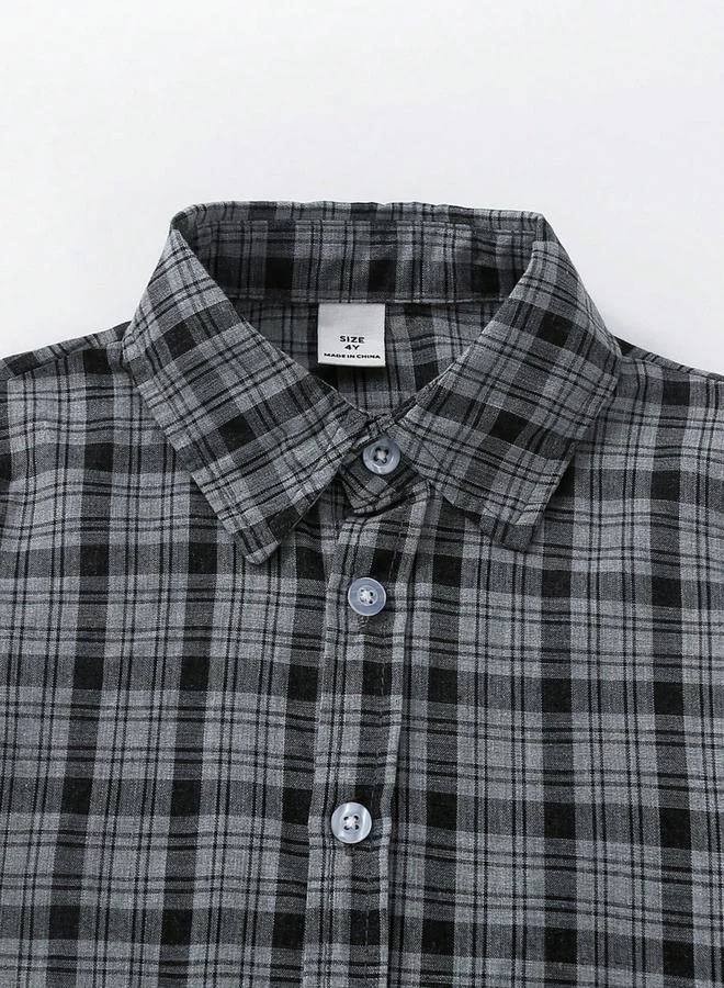 Take Two  Boys Checked Short Sleeve Shirt And T-Shirt With Shorts Set for Men | Best Price UAE