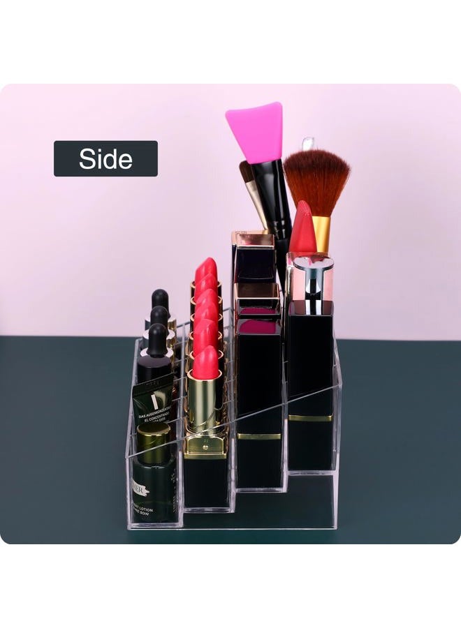 MOSIKER Lipstick Organizer,Small Clear Plastic Compact Lip Gloss Chapstick Perfume Sample Mascara Holder with 24 Slots - Image 5