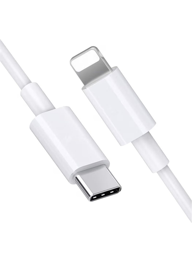 USB C to Lightning Cable 1M - Fast Charging Power Delivery (PD) compatible with 12, 11, XR, XS, X, 8, 7, 6, 5, SE, iPad - White - Image 2