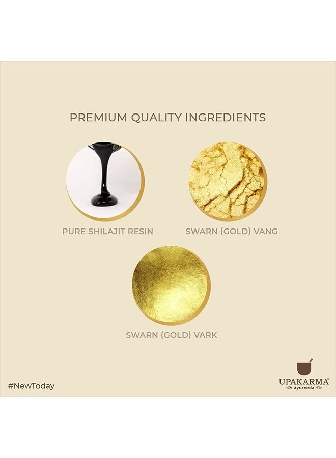 UPAKARMA Premium 20 Grams/ 0.70 Oz Ayurvedic Shilajit/Shilajeet Gold Resin with Pure Gold Dust Helps Boost Immunity, Energy, Strength, Stamina, and Overall Health - Pack of 1 - Image 5