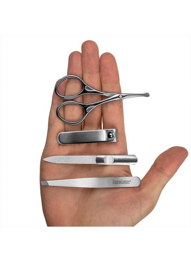 Kershaw - Men's Stainless Steel Manicure Set, 4-Piece with Case (KMCURE), Regular - Image 1