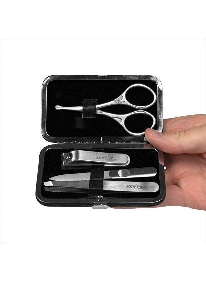 Kershaw - Men's Stainless Steel Manicure Set, 4-Piece with Case (KMCURE), Regular - Image 1