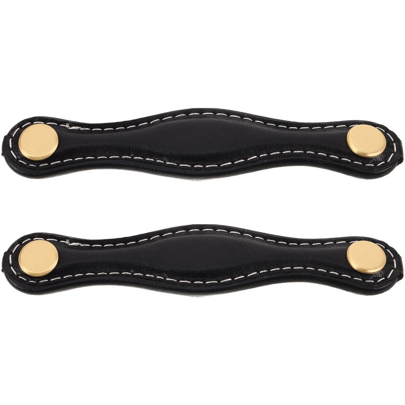 2pcs PU Leather Pulls for Drawers: Cabinet Door Handle Vintage Furniture Hardware Simple Installation for Closet Kitchen Cupboard Suitcase Handle Replacement - Image 1