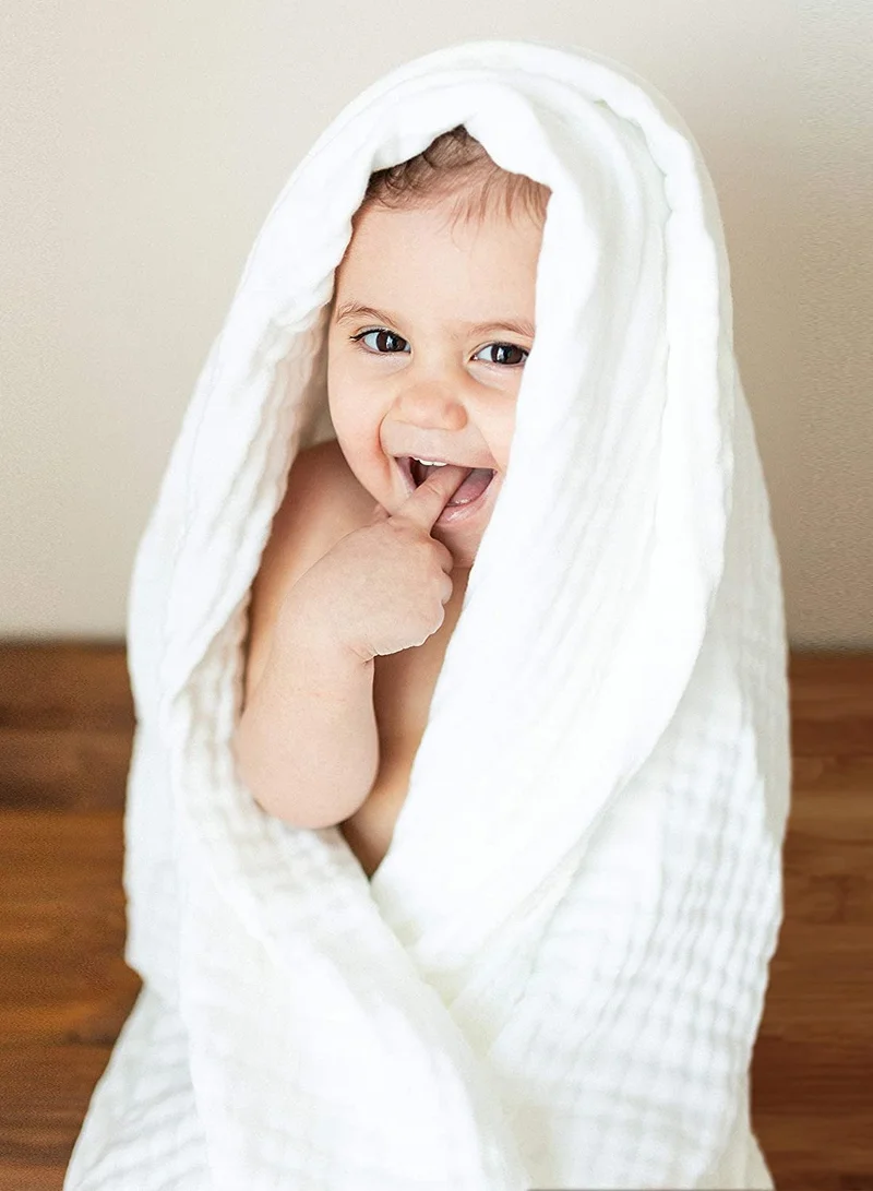 أنفي بيبي Set of 3 100% Organic 6 layered Muslin Bath Towel 105x105cm