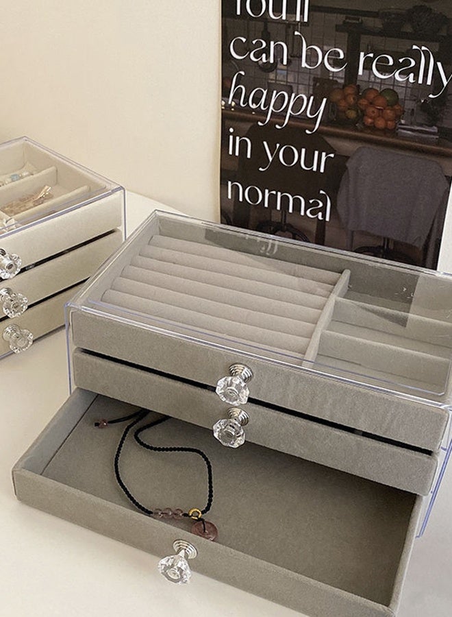 Ladies' multi-functional jewelry storage box and organizer, earrings,  rings, necklaces, bracelets and jewelry tray storage box  - Image 2