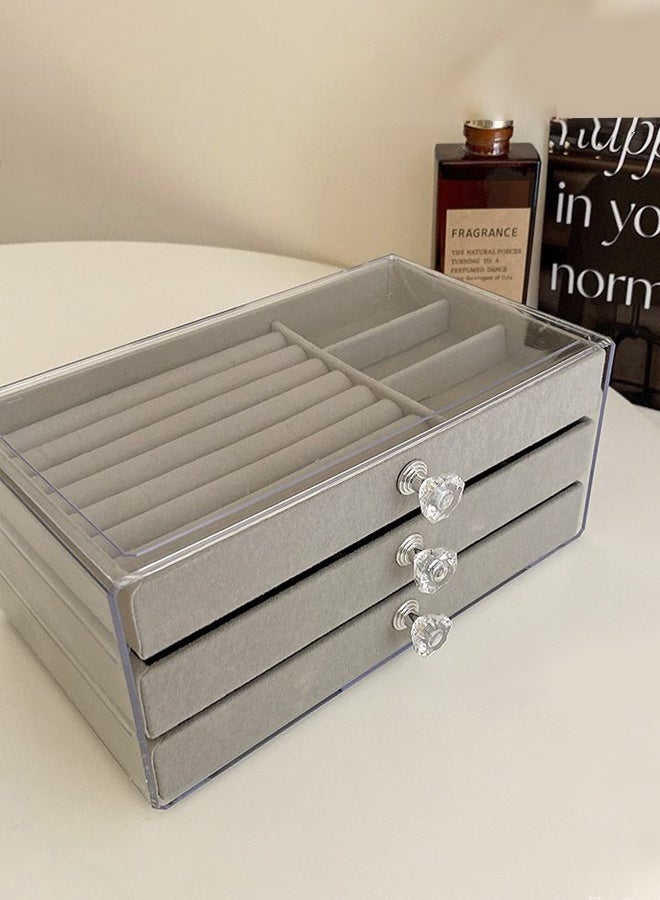 Ladies' multi-functional jewelry storage box and organizer, earrings,  rings, necklaces, bracelets and jewelry tray storage box  - Image 3