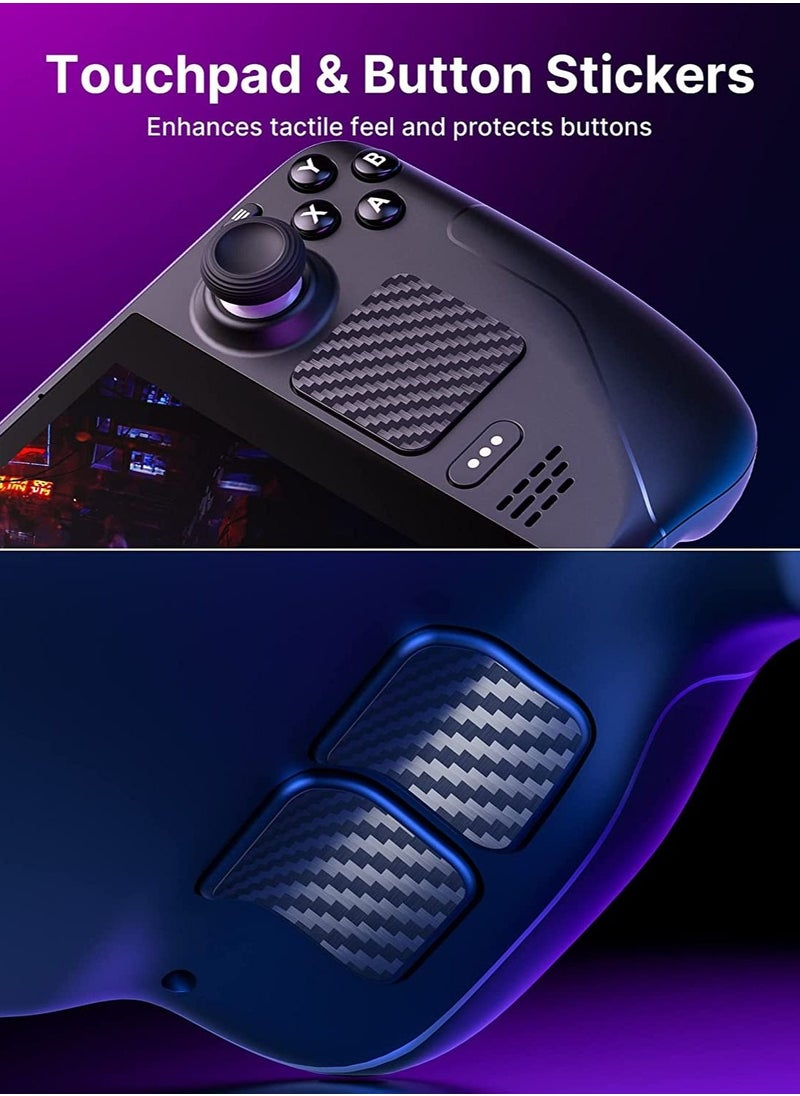 JSAUX Skin Stickers Set for Steam Deck, Vinyl Skin Decal Sticker, Anti-Slip Grip Sticker, Touchpad Stickers, Thumb Grip Caps, Protective Full Wrap Sticker Accessories for Steam Deck  - Image 2