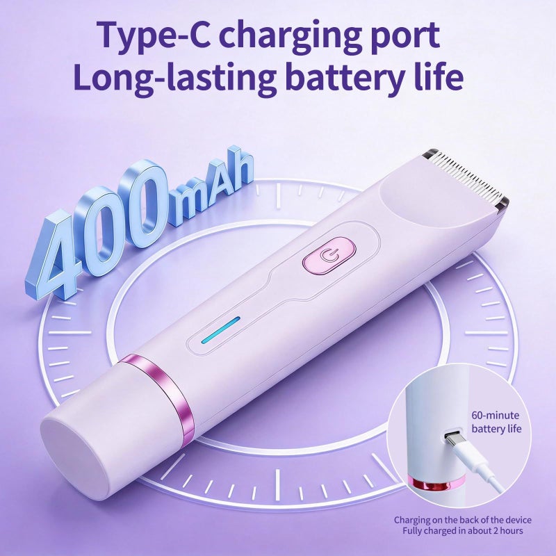 Women 2 In 1 IPX7 Waterproof Bikini Trimmer USB Cordless Electric Shaver - Image 5