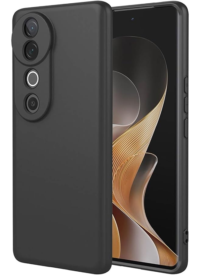 erorex Compatible With Vivo V40 5G Case Liquid Silicone Soft Smooth Touch Vivo V40 Phone Case Silicone Shockproof Thin Cover Black - Image 1