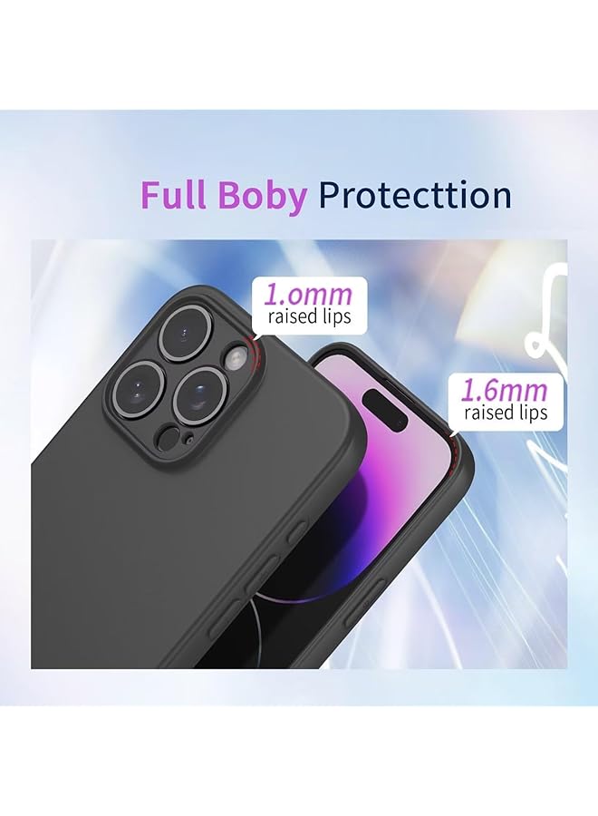erorex Compatible With Vivo V40 5G Case Liquid Silicone Soft Smooth Touch Vivo V40 Phone Case Silicone Shockproof Thin Cover Black - Image 3