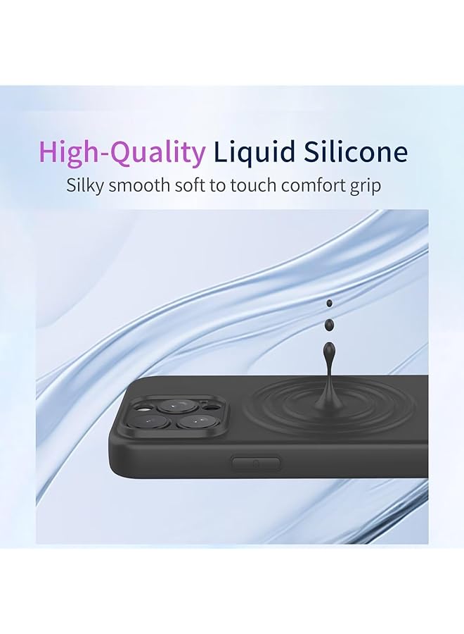 erorex Compatible With Vivo V40 5G Case Liquid Silicone Soft Smooth Touch Vivo V40 Phone Case Silicone Shockproof Thin Cover Black - Image 2