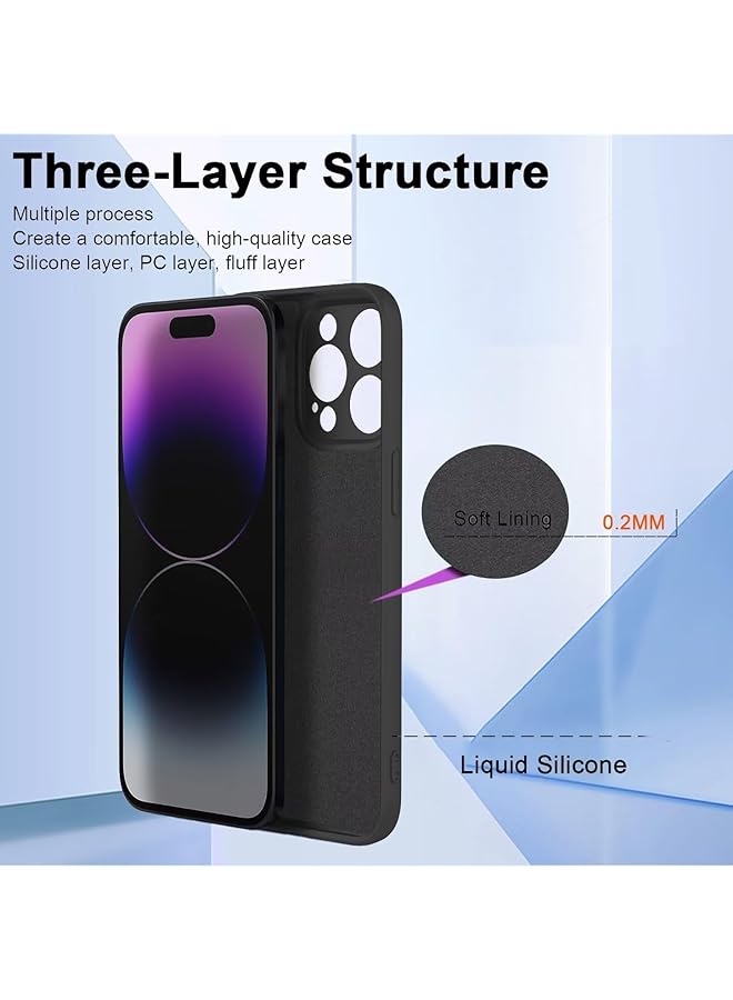 erorex Compatible With Vivo V40 5G Case Liquid Silicone Soft Smooth Touch Vivo V40 Phone Case Silicone Shockproof Thin Cover Black - Image 4