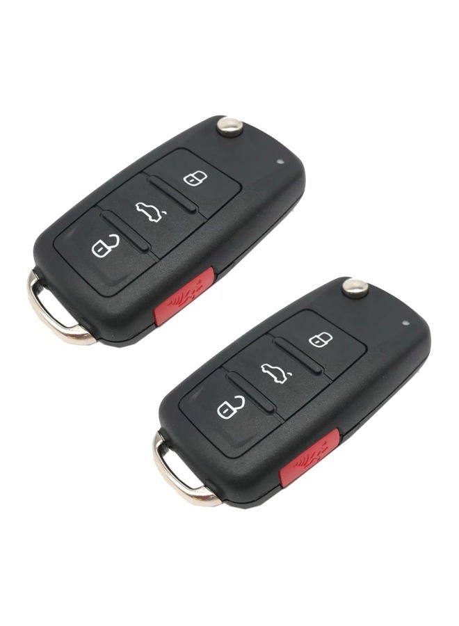 Arruweer Flip Folding Car Key Fob Case Shell Fit for VW Volkswagen GTI Jetta Eos Golf Replacement Keyless Entry Remote Control Key Fob Cover Housing (2) - Image 1