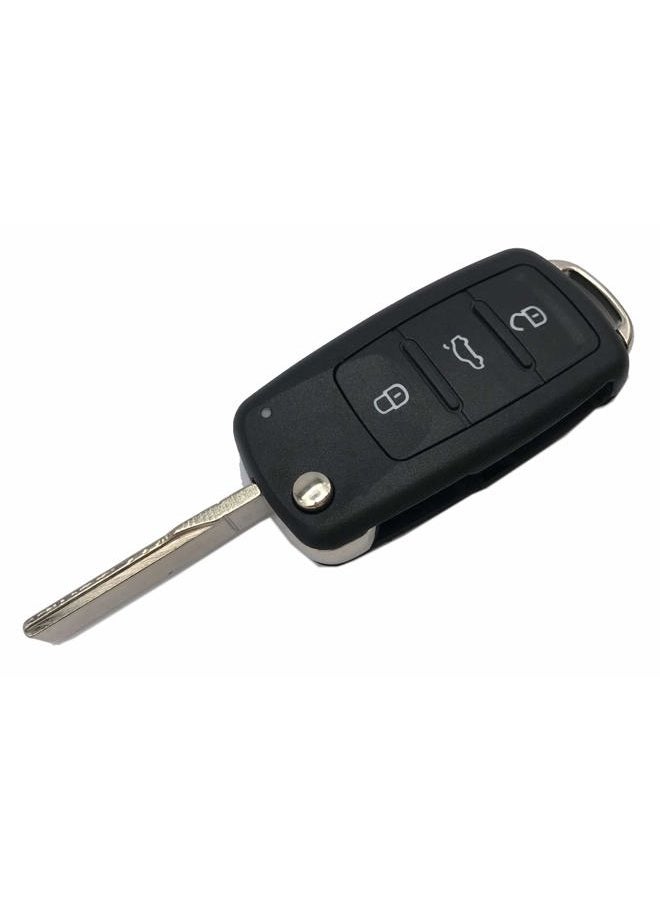 Arruweer Flip Folding Car Key Fob Case Shell Fit for VW Volkswagen GTI Jetta Eos Golf Replacement Keyless Entry Remote Control Key Fob Cover Housing (2) - Image 4