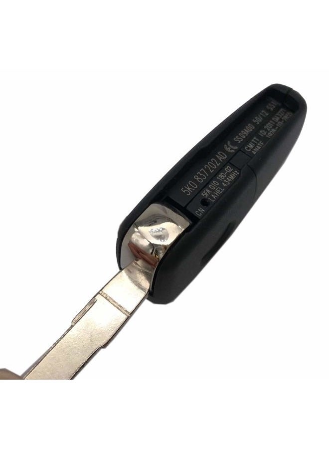 Arruweer Flip Folding Car Key Fob Case Shell Fit for VW Volkswagen GTI Jetta Eos Golf Replacement Keyless Entry Remote Control Key Fob Cover Housing (2) - Image 5