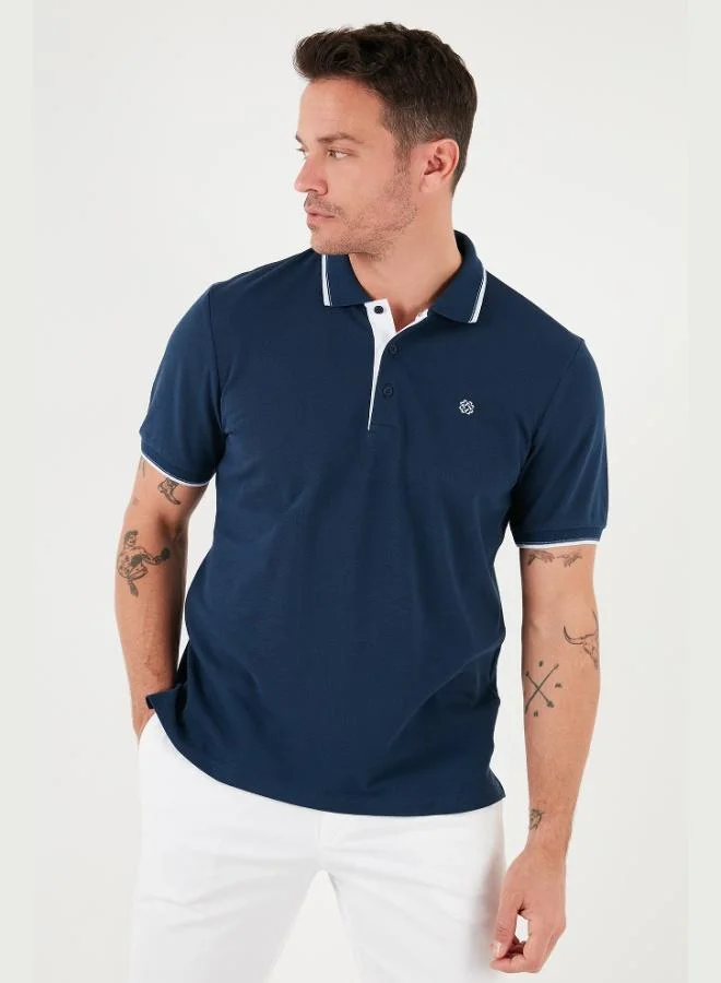 Buratti Buratti Cotton Slim Fit Striped Detail Buttoned Polo Collar 4-Pack Men's T-Shirt 5902118S4