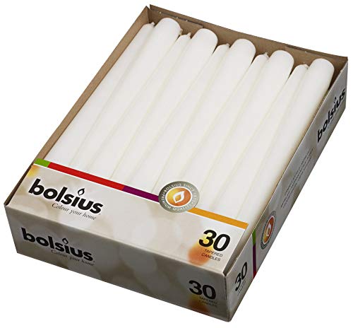 BOLSIUS Bolsius Set of 30 White Tapered Candles 10 Inch - Image 1