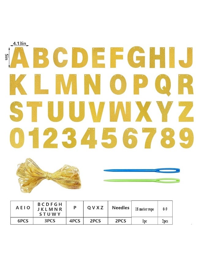 mifengda DIY Banner Kit with Letters Glitter Banner Letters Gold Customizable Birthday Banners Graduation Banner Custom Party Hanging Banner for Graduation Wedding Party Baby Shower Decoration (Gold) - Image 4