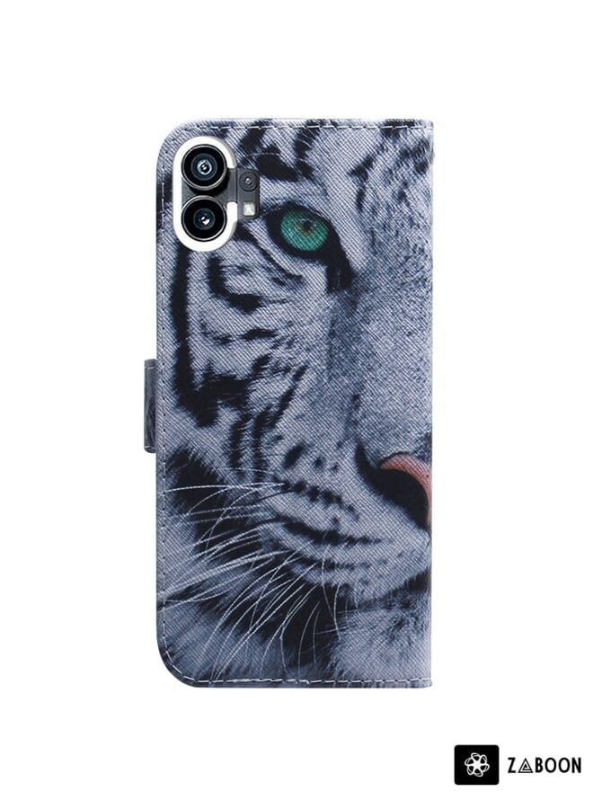 Green Tiger For Nothing Phone 1 Coloured Drawing Leather Phone Case(Tiger) - Image 3