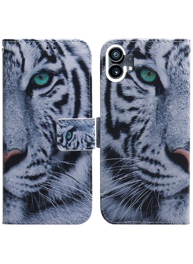 Green Tiger For Nothing Phone 1 Coloured Drawing Leather Phone Case(Tiger) - Image 1