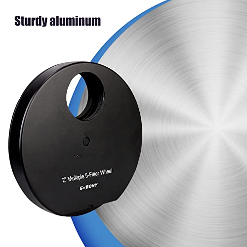 SVBONY SV133 Filter Wheel Multiple 5 Position Filter Wheel for Telescope with 2 inches Eyepiece Adaptor Camera Adaptor and Locking Ring - Image 3