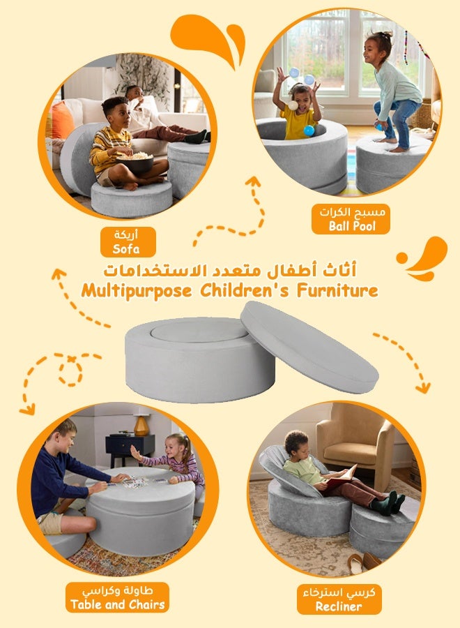 Riolio 6 in 1 Modular Kids Sofa, For Toddler And Baby Playroom Bedroom - Image 3