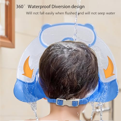 TinyGuardian Baby Shower Cap Shield, Shower Cap for Kids, Visor Hat for Eye and Ear Protection for 0-9 Years Old Children, Cute diving goggle Shape Makes The Baby Bath More Fun (Blue) - Image 4