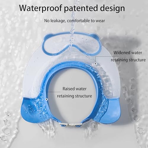 TinyGuardian Baby Shower Cap Shield, Shower Cap for Kids, Visor Hat for Eye and Ear Protection for 0-9 Years Old Children, Cute diving goggle Shape Makes The Baby Bath More Fun (Blue) - Image 5