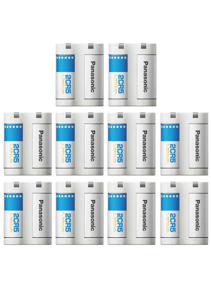 Panasonic 2CR5 Lithium Battery Pack of 10 - Image 1