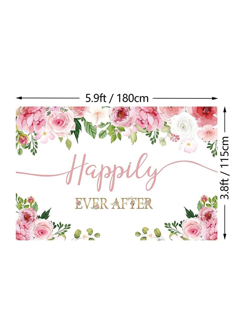 Cheerful Wedding Backdrop Banner Poster with Floral Design for Weddings, Engagement Parties, Bachelorette Parties, Printed by Up to Date Egypt - Image 3