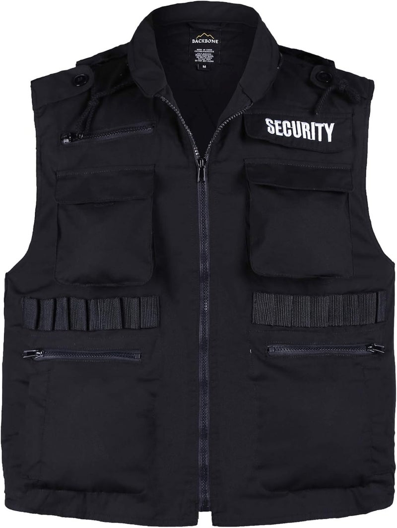 Backbone Mens Womens Unisex SECURITY Vest Uniform with SECURITY Embroidery - Black - Image 3