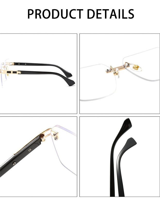 CIKJUK Rimless Sunglasses Men Women Fashion Rectangular Sun Glasses UV Protection Men's Women's Sunglass Frameless Mens Shades Tinted Sun Glas Brown - Image 5