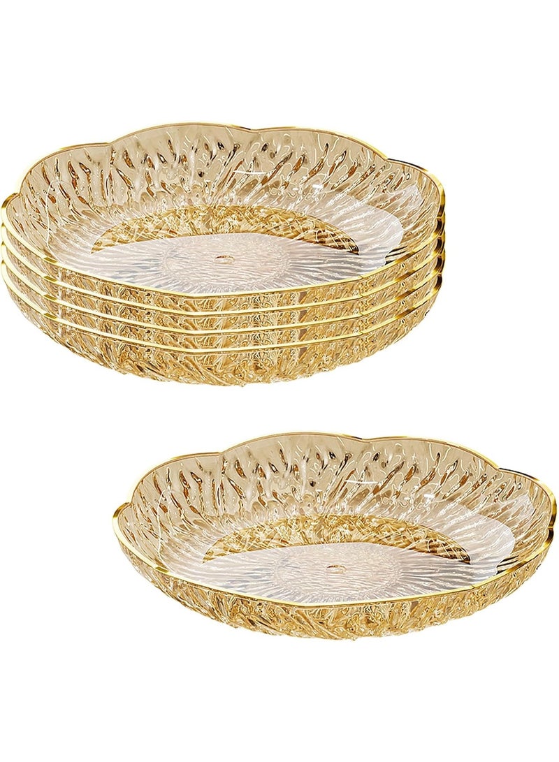 سوفام أطباق الوجبات الخفيفة مجموعة من 4 أطباق مستديرة، أطباق تقديم قطر 25 سم، أطباق المشهيات المستديرة، أطباق وعاء ضحلة مثالية لفطائر المطبخ، الوجبات الخفيفة، الفواكه، بارتي - Image 1