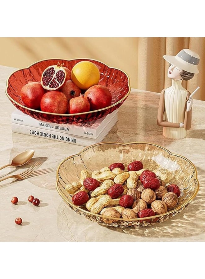 سوفام أطباق الوجبات الخفيفة مجموعة من 4 أطباق مستديرة، أطباق تقديم قطر 25 سم، أطباق المشهيات المستديرة، أطباق وعاء ضحلة مثالية لفطائر المطبخ، الوجبات الخفيفة، الفواكه، بارتي - Image 3