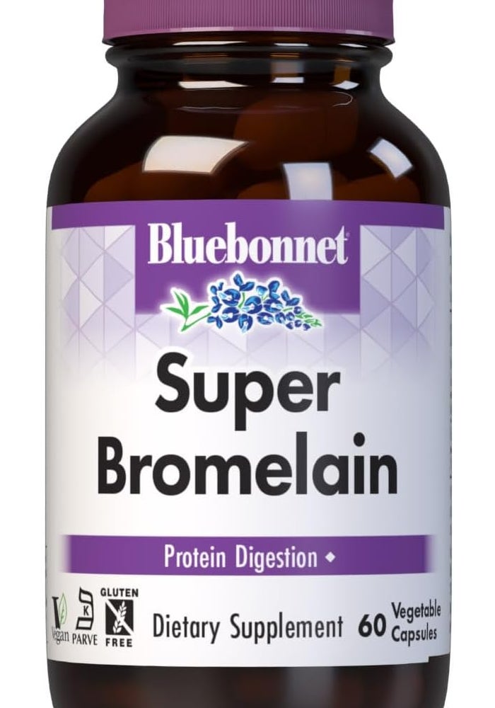 Bluebonnet Nutrition Super Bromelain Vegetarian Capsules, 500 mg, 60 Count - Image 1
