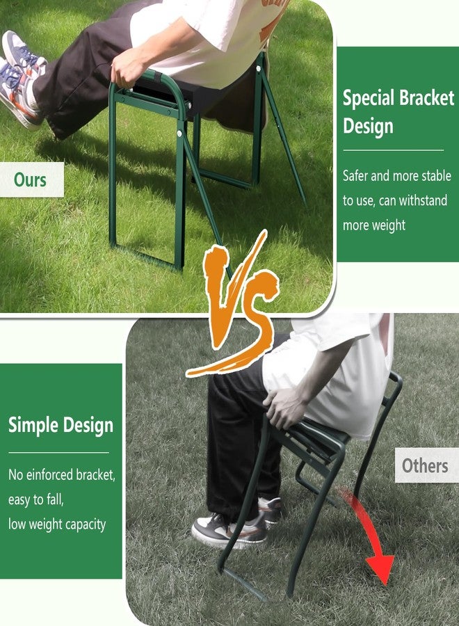 seasky Foldable Garden Kneeling and Seat, Anti-Tipping Garden Bench Widened Thick Soft Kneeling Pad, Heavy Duty Gardening Stool with Tool Bag,Gardening Gift for Women - Image 4
