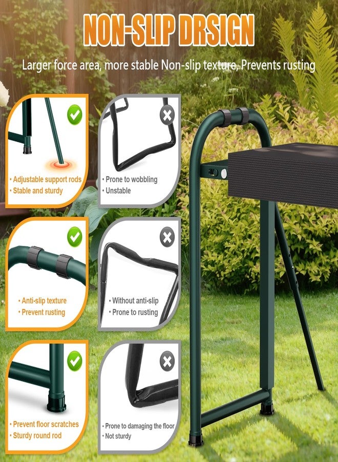 seasky Foldable Garden Kneeling and Seat, Anti-Tipping Garden Bench Widened Thick Soft Kneeling Pad, Heavy Duty Gardening Stool with Tool Bag,Gardening Gift for Women - Image 2