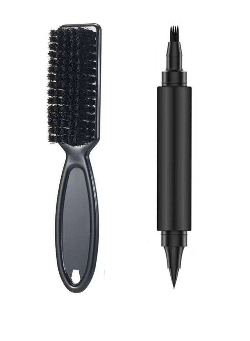 Beard pencil with brush for defining beard gaps  black two heads large size - Image 1