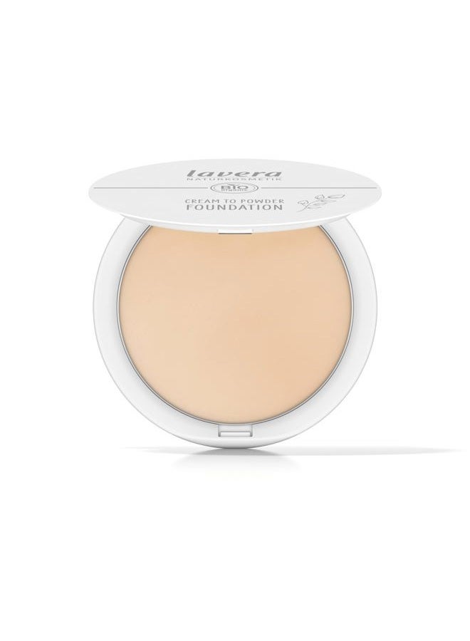 lavera Cream to Powder Foundation -Light 01- nude - Bio-Mandelöl & Vitamin E - Vegan - feuchtigkeitsspendend - Intensive Deckkraft (1 x 10,5 g) - Image 2