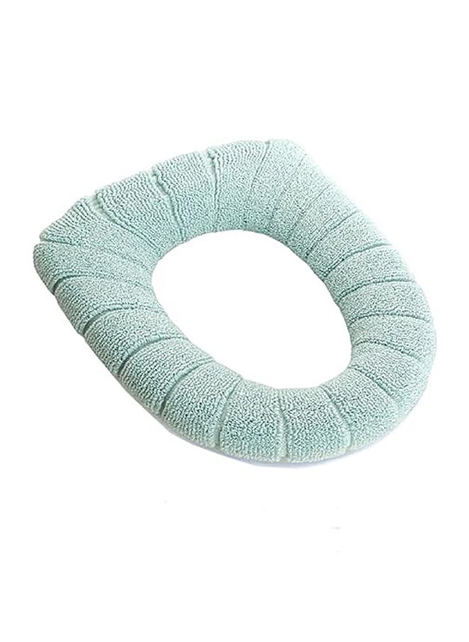 THE PACK Bathroom Soft Thicker Warmer Stretchable Washable Cloth Toilet Seat Cover Pads - Green  - Image 3