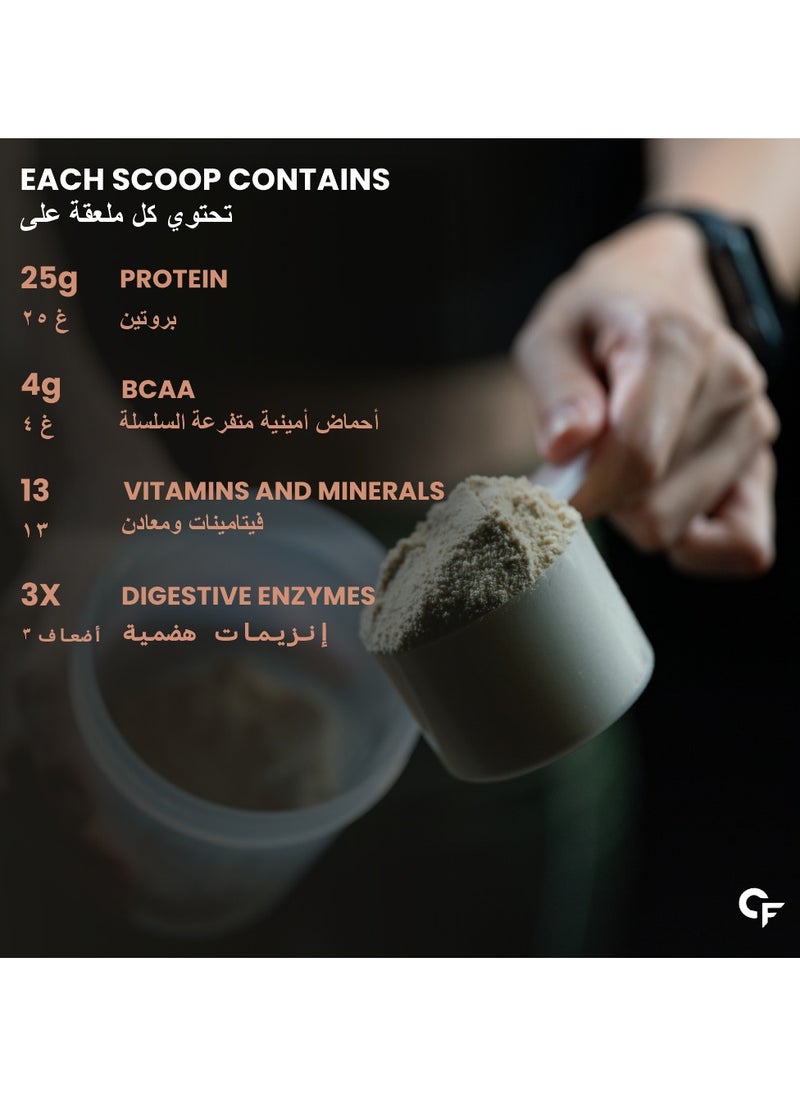 CARBAMIDE FORTE Carbamide Forte Plant Protein Powder - Plant Based Protein Powder with Multivitamin, Minerals, Superfoods, Pea Protein, Digestive Enzymes | Plant Protein Powder - Belgian Chocolate Flavour - 500g  - Image 3