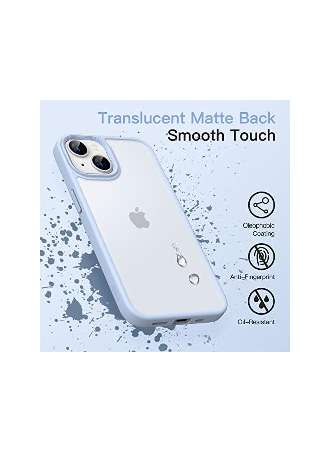 Jetech Matte Case For Iphone 14 6.1-Inch, Shockproof Military Grade Drop Protection, Frosted Translucent Back Phone Cover, Anti-Fingerprint (Sky Blue) - Image 4