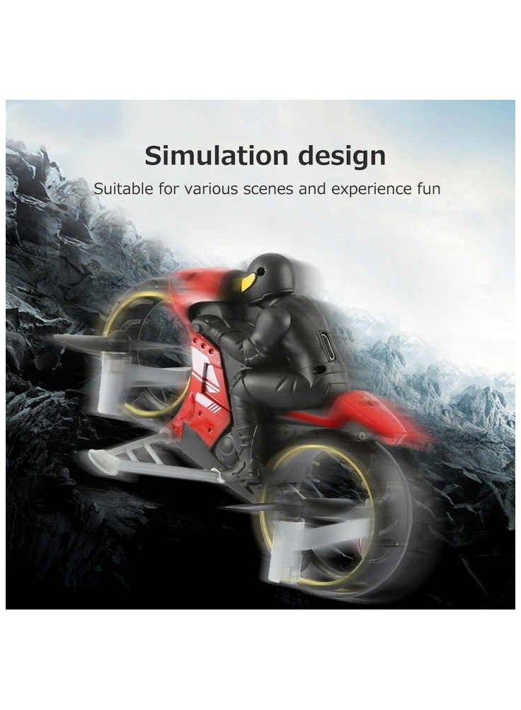 Remote Control Motorcycle Toy – 2.4GHz Electric Mini Flying Motorbike with Light-Up Wheels, 360° Rotating Drift Stunt, Land & Air RC Motorcycle for Kids, Rechargeable Stunt Bike - Image 3