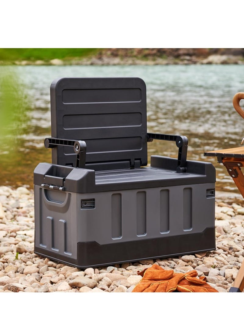 شو وو منظم تخزين سيارة قابل للطي بسعة 60 لترًا مصنوع من مادة البولي بروبيلين شديدة التحمل، صندوق تخزين كبير الحجم للسيارات لمعدات التخييم والملابس والألعاب، مناسب للسيارات متعددة الاستخدامات والشاحنات والسيارات السيدان والسفر في الهواء الطلق والاستخدام المنزلي - Image 3