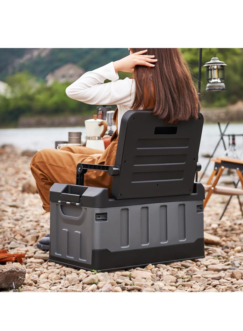 شو وو منظم تخزين سيارة قابل للطي بسعة 60 لترًا مصنوع من مادة البولي بروبيلين شديدة التحمل، صندوق تخزين كبير الحجم للسيارات لمعدات التخييم والملابس والألعاب، مناسب للسيارات متعددة الاستخدامات والشاحنات والسيارات السيدان والسفر في الهواء الطلق والاستخدام المنزلي - Image 5