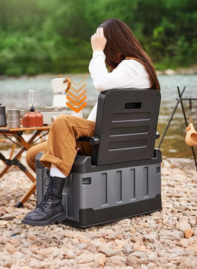 شو وو منظم تخزين سيارة قابل للطي بسعة 60 لترًا مصنوع من مادة البولي بروبيلين شديدة التحمل، صندوق تخزين كبير الحجم للسيارات لمعدات التخييم والملابس والألعاب، مناسب للسيارات متعددة الاستخدامات والشاحنات والسيارات السيدان والسفر في الهواء الطلق والاستخدام المنزلي - Image 1