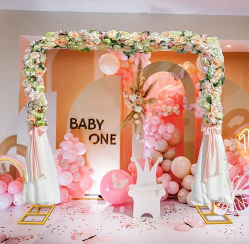 IKULE 6.6FT Gold Metal Wedding Arches for Ceremony Square Balloon Arch Stand Rectangular Backdrop Stand for Anniversary Birthday Party Bridal Shower Home Indoor Outdoor Decoration - Image 5